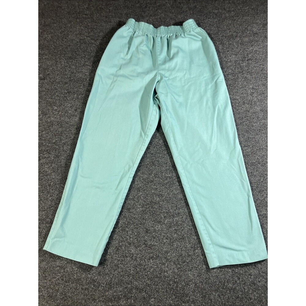 Vtg Alfred Dunner Petite 10 Pull On Pants Green Mint Elastic Waist Made In USA